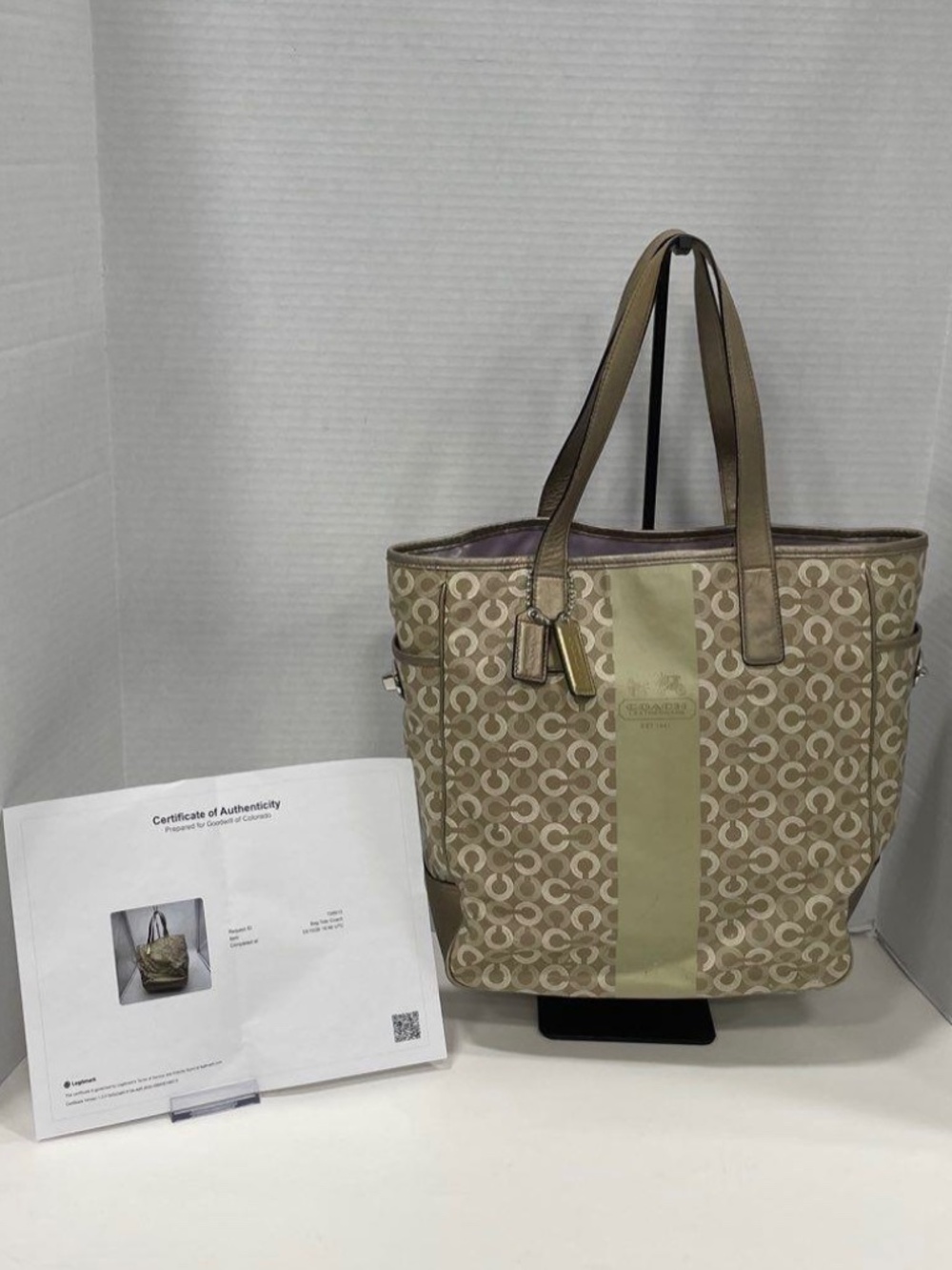 Coach 15095 Monogram Signature Tote Purse Authenticated